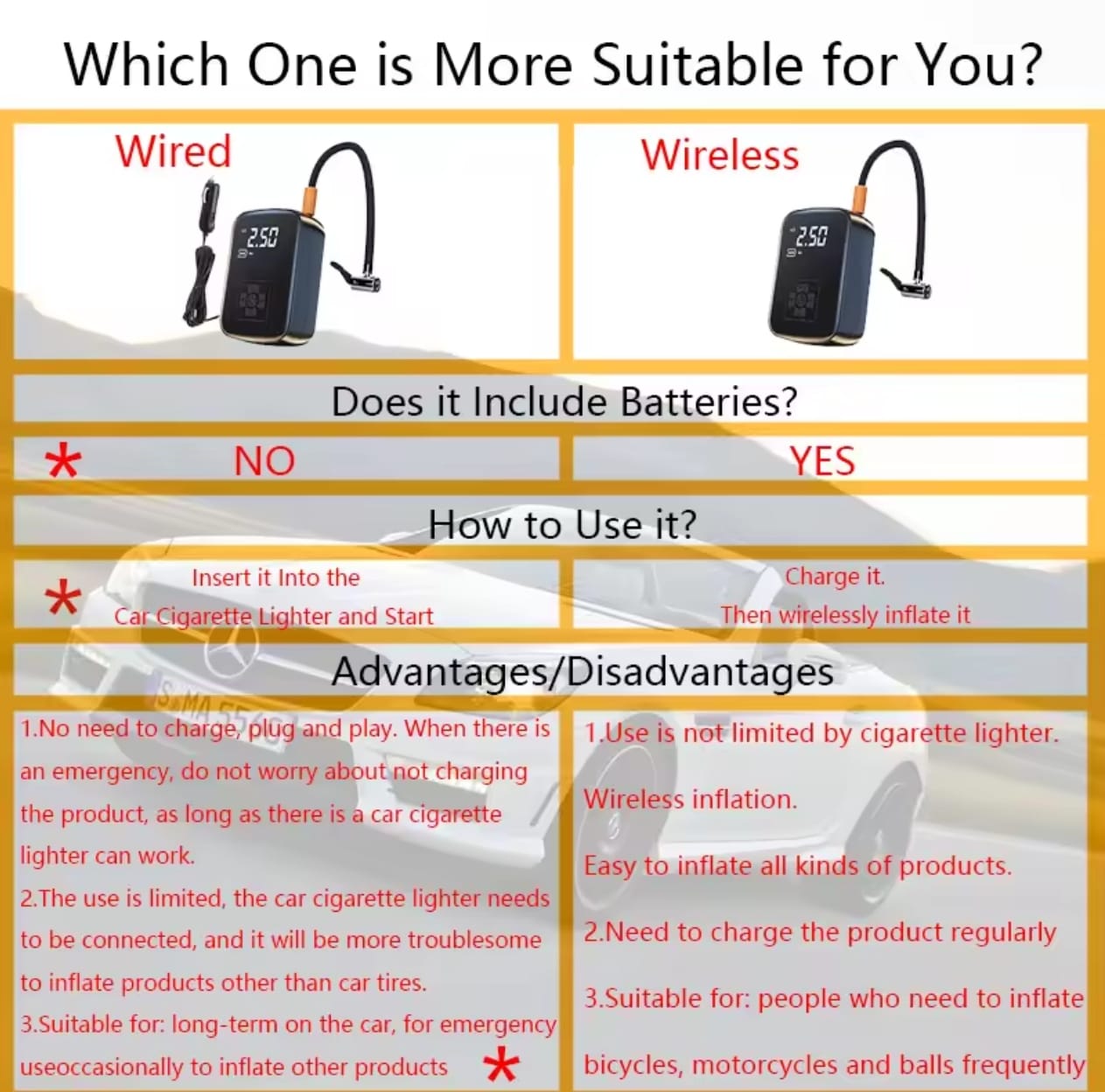 مضخة هواءكهربائي للإطارات - الصورة 3